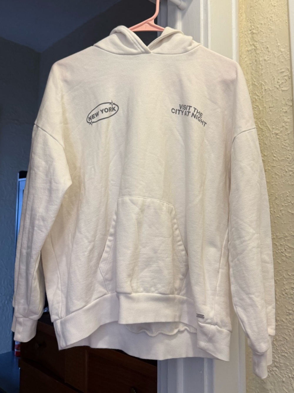 pull&bear white graphic hoodie